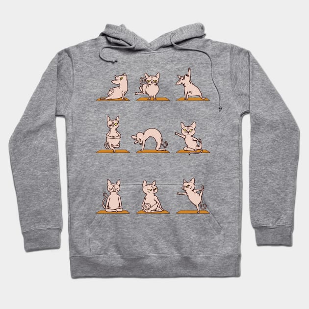 Sphynx Cat Yoga Cat Hoodie by huebucket